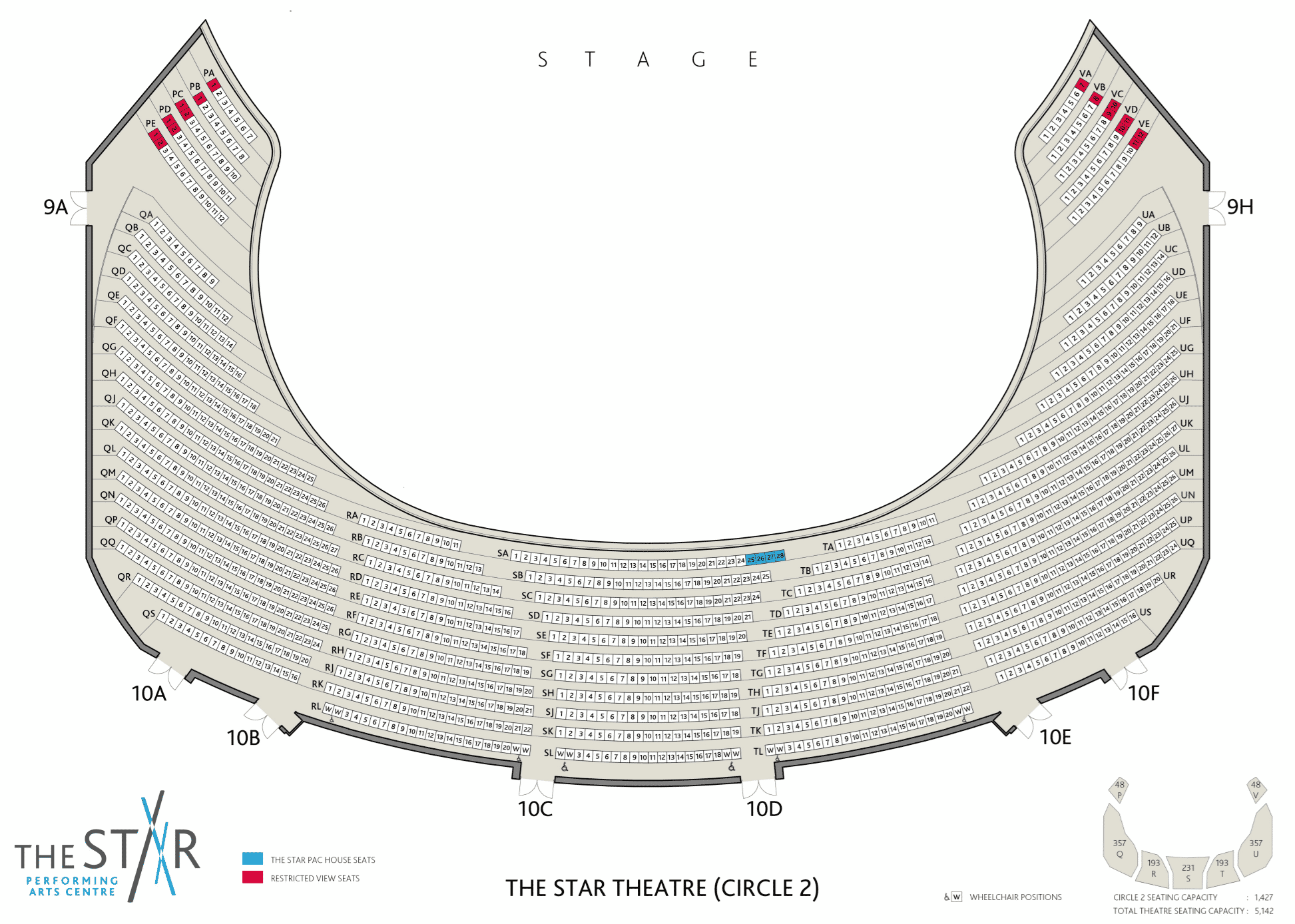 The Star Performing Arts Centre - Seating Plan, Capacity, Box Office ...